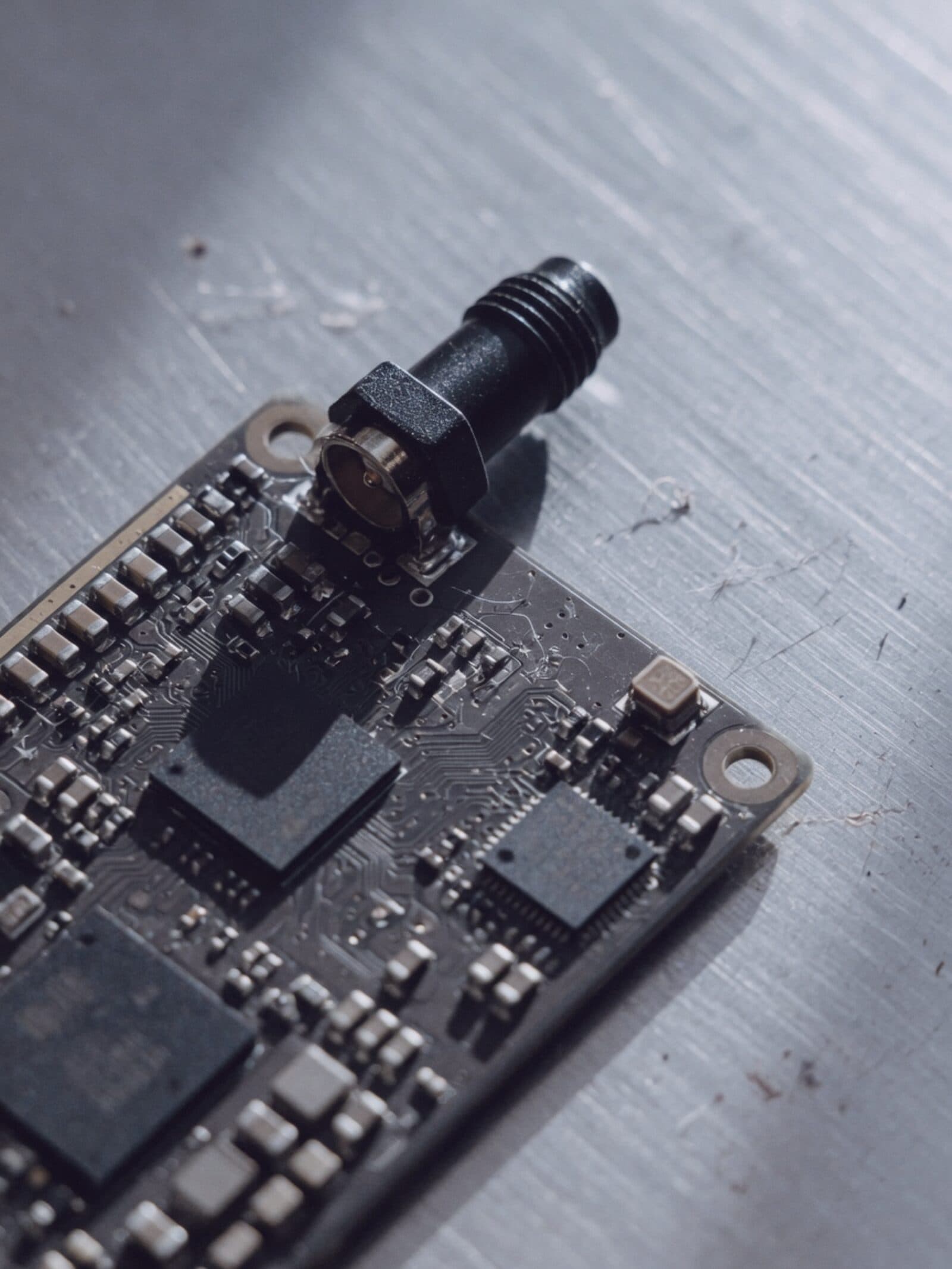 Telematics module on a workbench
